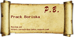 Prack Boriska névjegykártya